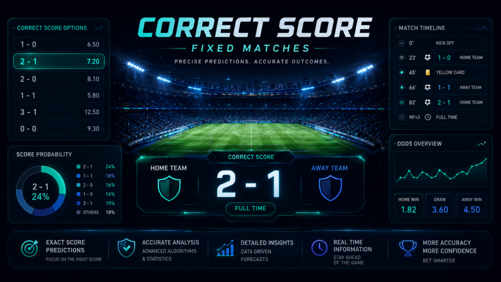 Correct Score Fixed Matches football score overview